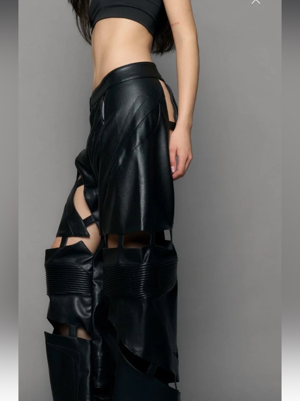 NAMILiA | Black Leather Octane Moto Pants Size M